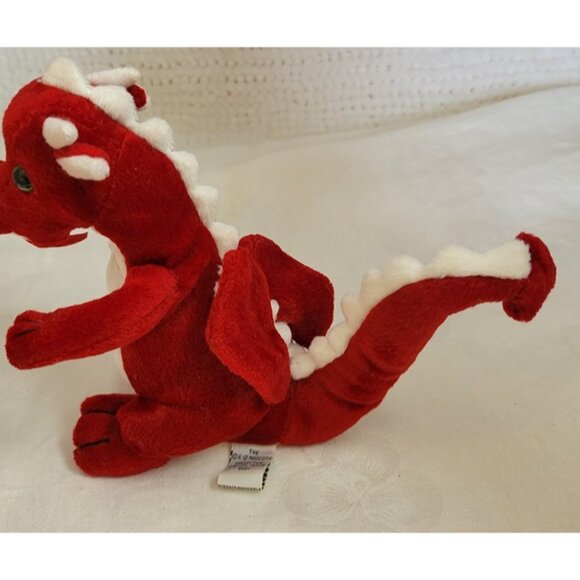 Plush Dragon Red White K-12 Mascots 2001 stuffed animal toy dinosaur - Picture 4 of 10